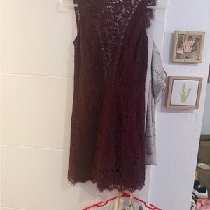 SAYLOR by free people Burgundy Lace Mini Dress